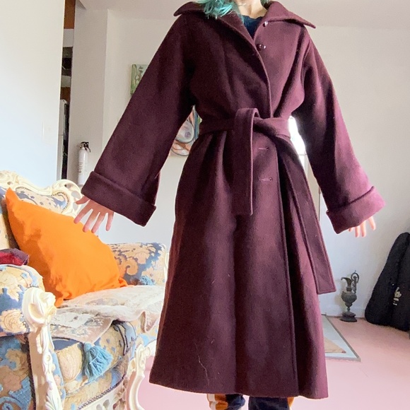 vintage Paul Levy Union made maroon wool winter coat - Picture 4 of 7